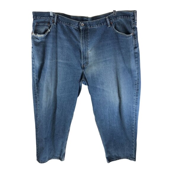 Levis Mens Jeans 560 Loose Fit Straight Leg Distressed 52x30 - Picture 1 of 6